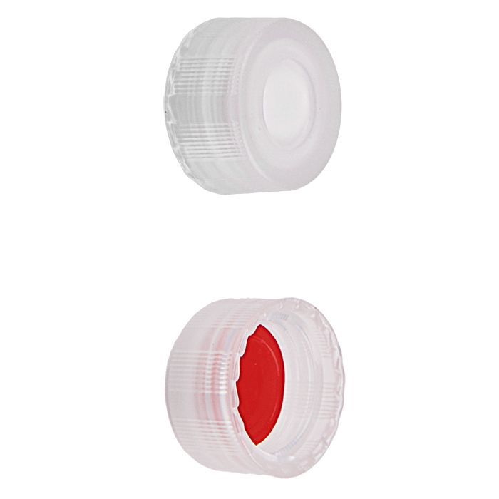 Caps, Screw Top, with Soft-Guard, White Silicone Rubber / Red PTFE ...